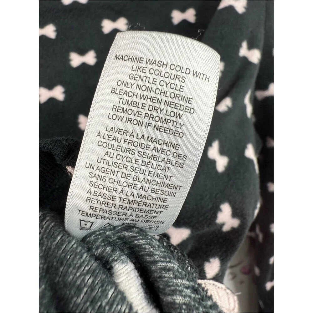 kate spade shirt fleece soft Black and White Bow-Print Long Sleeve Top